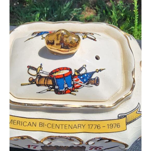 SADLER ENGLAND CUBE TEAPOT AMERICAN BI-CENTENARY 1776-1976 WAR OF INDEPENDENCE - Picture 3 of 9